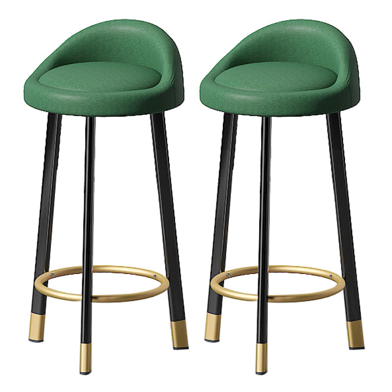 Contemporary Swivel Barstool Matte Finish Upholstered Bar Stools Green Black Gold 2 Piece Set Clearhalo 'Bar Furniture' 'Bar Stools' 'bar_stools' 'furn' 'furn_bar_stools' 'Furniture' 'Kitchen & Dining Furniture' 5883982