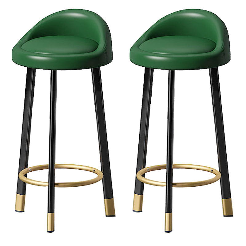 Contemporary Swivel Barstool Matte Finish Upholstered Bar Stools Blackish Green Black Gold 2 Piece Set Clearhalo 'Bar Furniture' 'Bar Stools' 'bar_stools' 'furn' 'furn_bar_stools' 'Furniture' 'Kitchen & Dining Furniture' 5883986