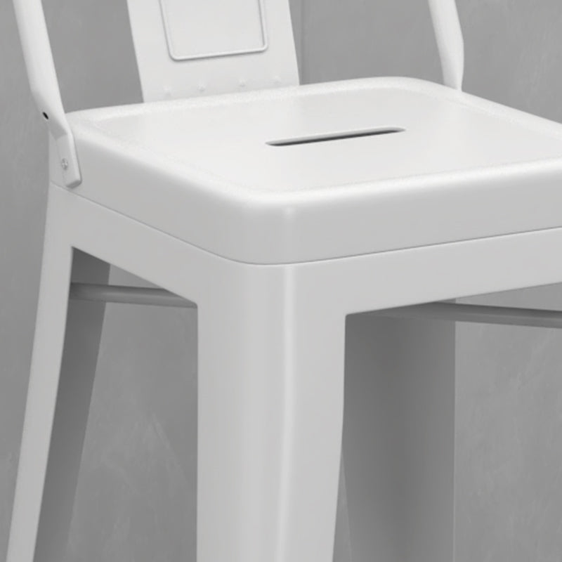Moderna sedia a barre quadrata senza braccio sgabello da bar sul retro con gambe metalliche