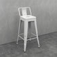 Moderna sedia a barre quadrata senza braccio sgabello da bar sul retro con gambe metalliche