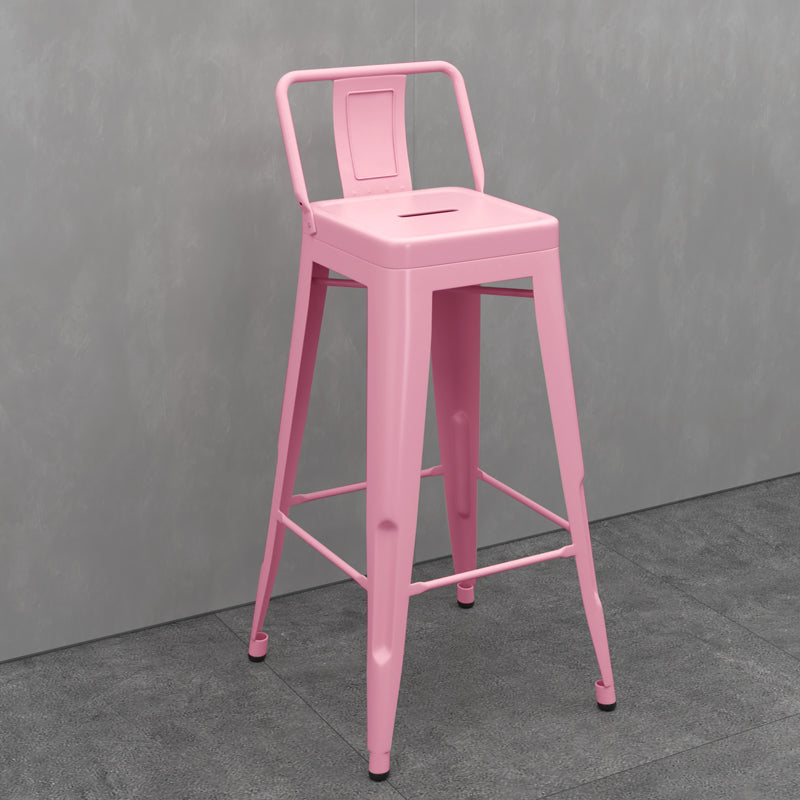 Moderna sedia a barre quadrata senza braccio sgabello da bar sul retro con gambe metalliche