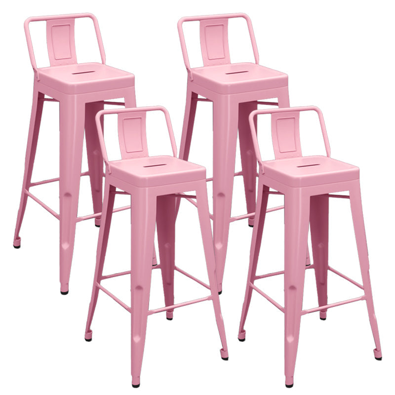 Moderna sedia a barre quadrata senza braccio sgabello da bar sul retro con gambe metalliche