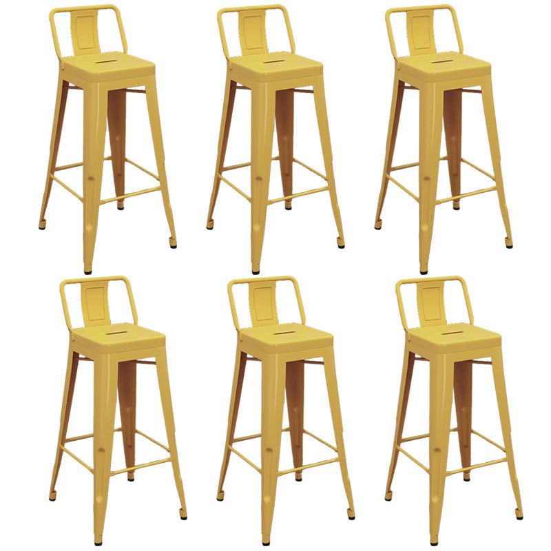 Moderna sedia a barre quadrata senza braccio sgabello da bar sul retro con gambe metalliche