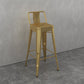 Moderna sedia a barre quadrata senza braccio sgabello da bar sul retro con gambe metalliche