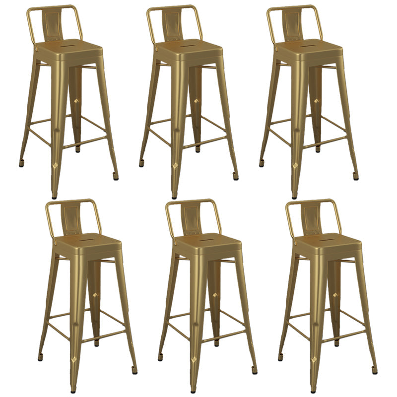 Moderna sedia a barre quadrata senza braccio sgabello da bar sul retro con gambe metalliche