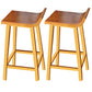 Modern Solid Wood Bar Chair Armless Bar Stool with Wooden Footrest Brown 2 Piece Set Clearhalo 'Bar Furniture' 'Bar Stools' 'bar_stools' 'furn' 'furn_bar_stools' 'Furniture' 'Kitchen & Dining Furniture' 5884058