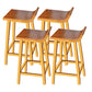 Modern Solid Wood Bar Chair Armless Bar Stool with Wooden Footrest Brown 4 Piece Set Clearhalo 'Bar Furniture' 'Bar Stools' 'bar_stools' 'furn' 'furn_bar_stools' 'Furniture' 'Kitchen & Dining Furniture' 5884059