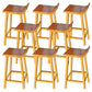 Modern Solid Wood Bar Chair Armless Bar Stool with Wooden Footrest Brown 8 Piece Set Clearhalo 'Bar Furniture' 'Bar Stools' 'bar_stools' 'furn' 'furn_bar_stools' 'Furniture' 'Kitchen & Dining Furniture' 5884063
