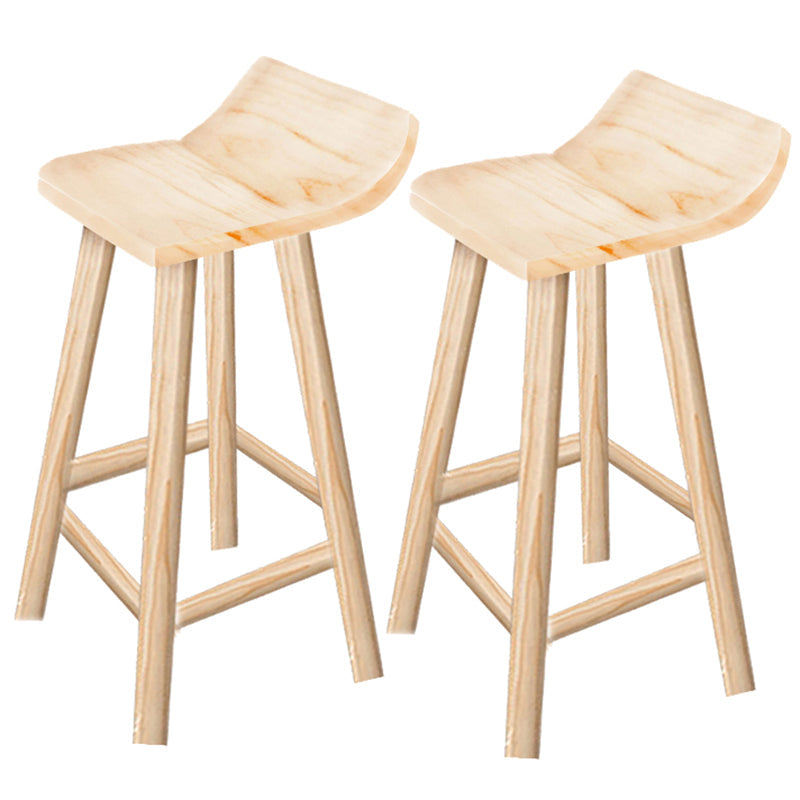 Modern Solid Wood Bar Chair Armless Bar Stool with Wooden Footrest Wood 2 Piece Set Clearhalo 'Bar Furniture' 'Bar Stools' 'bar_stools' 'furn' 'furn_bar_stools' 'Furniture' 'Kitchen & Dining Furniture' 5884066