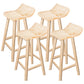 Modern Solid Wood Bar Chair Armless Bar Stool with Wooden Footrest Wood 4 Piece Set Clearhalo 'Bar Furniture' 'Bar Stools' 'bar_stools' 'furn' 'furn_bar_stools' 'Furniture' 'Kitchen & Dining Furniture' 5884067
