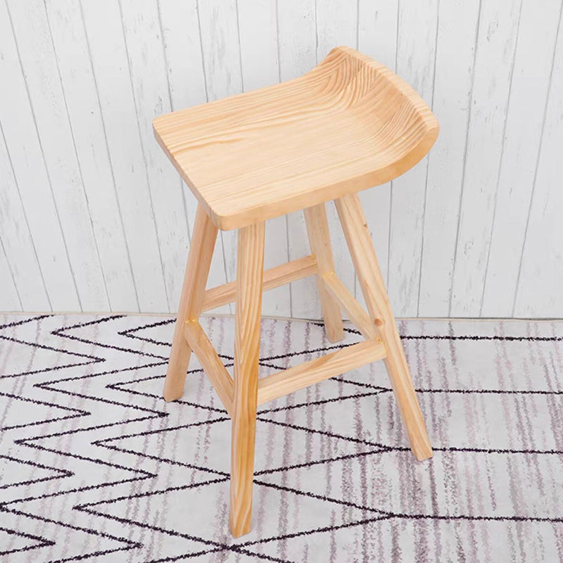 Modern Solid Wood Bar Chair Armless Bar Stool with Wooden Footrest Wood 1 Piece Clearhalo 'Bar Furniture' 'Bar Stools' 'bar_stools' 'furn' 'furn_bar_stools' 'Furniture' 'Kitchen & Dining Furniture' 5884073