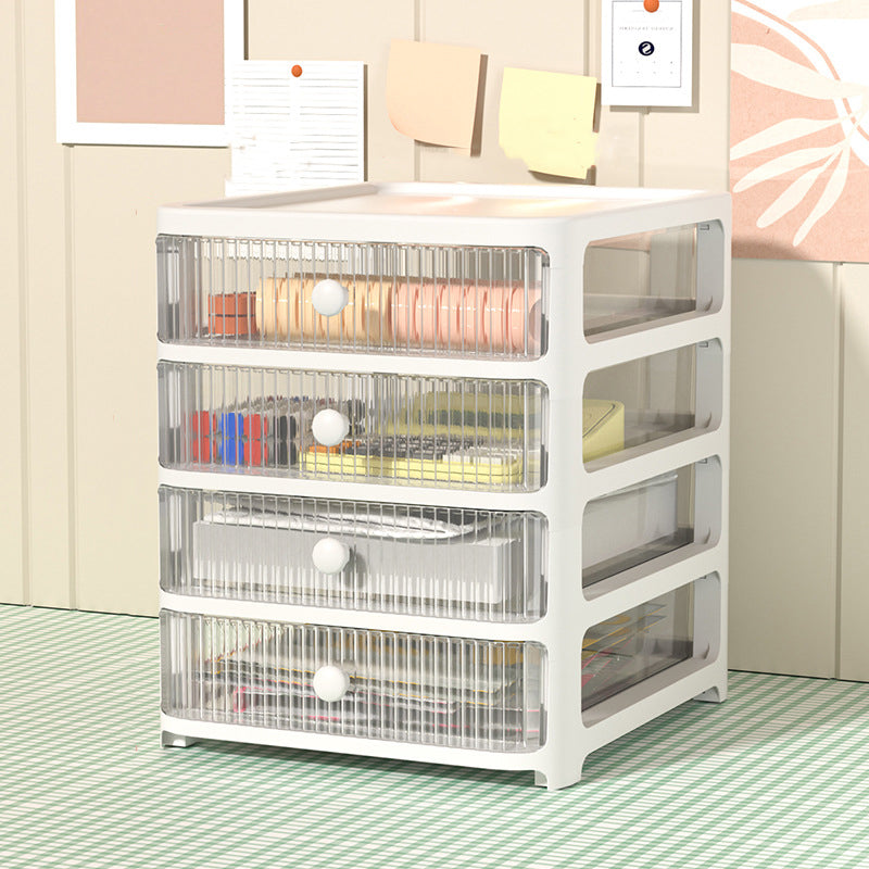 Modern File Cabinet Acrylic with Drawers Filing Cabinet for Home or Office 10.9"L x 13"W x 13.4"H White Clearhalo 'Filing Cabinets' 'filling_cabinets' 'furn' 'furn_filling_cabinets' 'Furniture' 'Office Furniture' 5884277