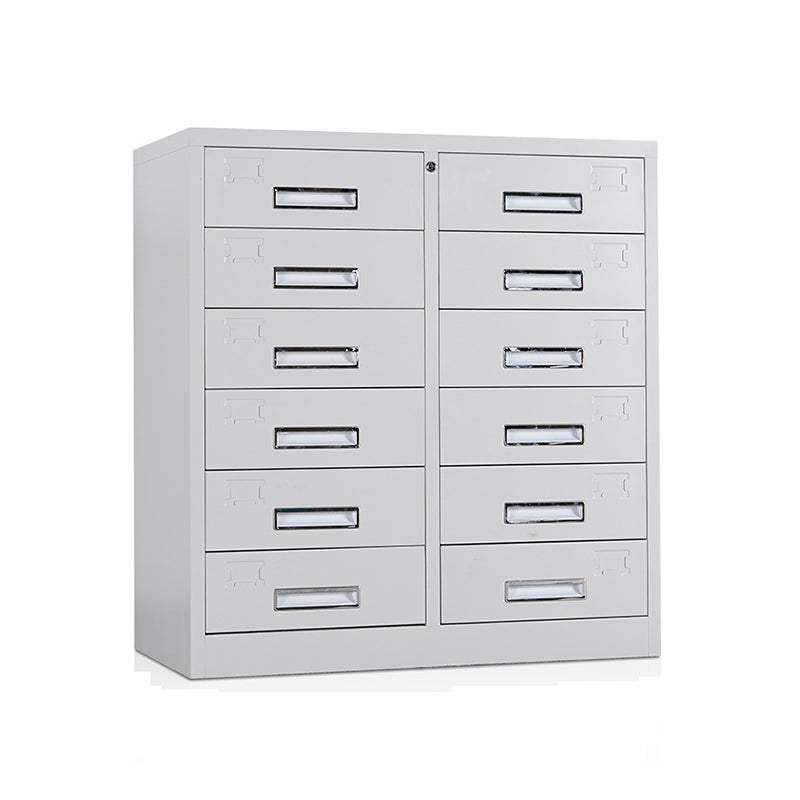 File Cabinet Metal Light Gray Vertical Locking Drawers File Cabinet for Office 12 Clearhalo 'Filing Cabinets' 'filling_cabinets' 'furn' 'furn_filling_cabinets' 'Furniture' 'Office Furniture' 5884375
