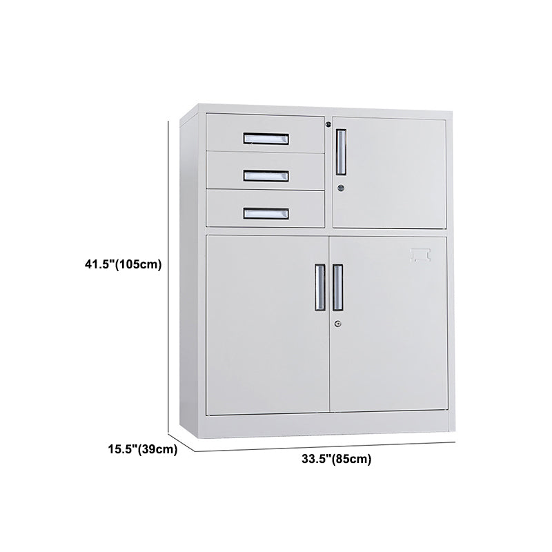 File Cabinet Metal Light Gray Vertical Locking Drawers File Cabinet for Office Clearhalo 'Filing Cabinets' 'filling_cabinets' 'furn' 'furn_filling_cabinets' 'Furniture' 'Office Furniture' 5884387