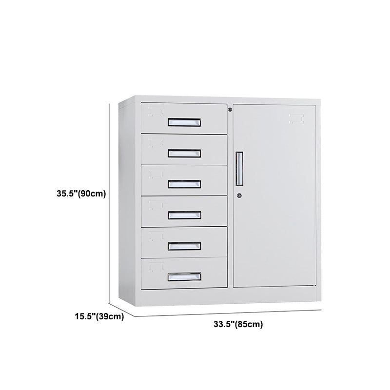 File Cabinet Metal Light Gray Vertical Locking Drawers File Cabinet for Office Clearhalo 'Filing Cabinets' 'filling_cabinets' 'furn' 'furn_filling_cabinets' 'Furniture' 'Office Furniture' 5884388