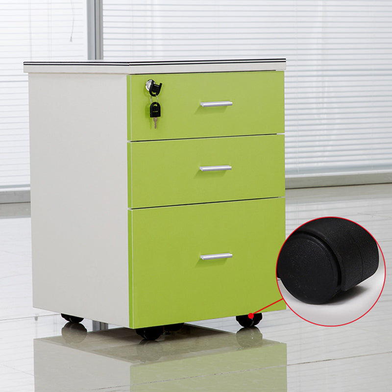 Modern Cabinet Wood with Locking Drawers Filing Cabinet on Castors Clearhalo 'Filing Cabinets' 'filling_cabinets' 'furn' 'furn_filling_cabinets' 'Furniture' 'Office Furniture' 5884692
