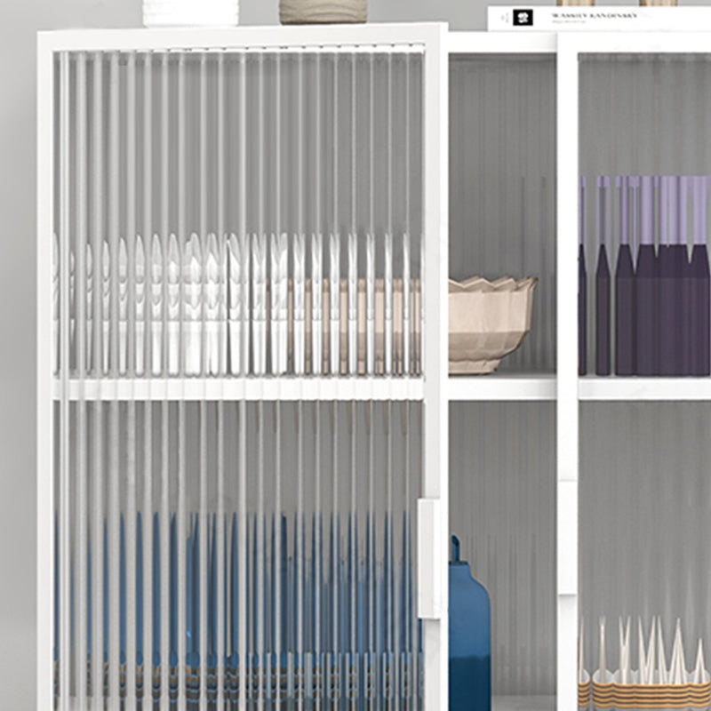 Modern Metal China Cabinet Glass Doors Hutch Cabinet with 4 Shelves for Living Room Clearhalo 'Display & China Cabinets' 'display_china_cabinets' 'furn' 'furn_display_china_cabinets' 'Furniture' 'Kitchen & Dining Furniture' 5884870