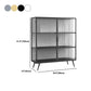 Modern Metal China Cabinet Glass Doors Hutch Cabinet with 4 Shelves for Living Room Clearhalo 'Display & China Cabinets' 'display_china_cabinets' 'furn' 'furn_display_china_cabinets' 'Furniture' 'Kitchen & Dining Furniture' 5884873