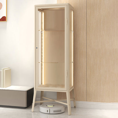 メタルモダンキュリオキャビネットガラスドアリビングルーム用の調整可能なディスプレイキャビネット