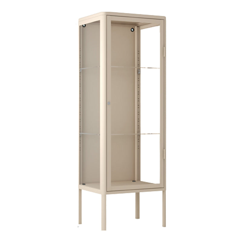 メタルモダンキュリオキャビネットガラスドアリビングルーム用の調整可能なディスプレイキャビネット