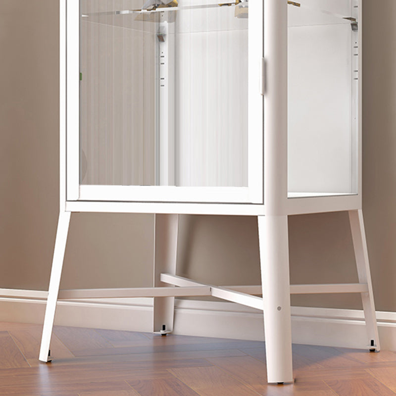 メタルモダンキュリオキャビネットガラスドアリビングルーム用の調整可能なディスプレイキャビネット