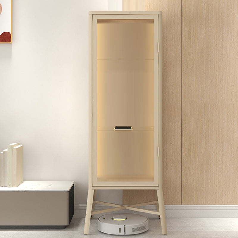 メタルモダンキュリオキャビネットガラスドアリビングルーム用の調整可能なディスプレイキャビネット