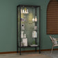 Modern Metal Curio Cabinet Glass Doors with Lighting, 31"L X 16"W 31"L x 16"W x 71"H Black Clearhalo 'Display & China Cabinets' 'display_china_cabinets' 'furn' 'furn_display_china_cabinets' 'Furniture' 'Kitchen & Dining Furniture' 5885007