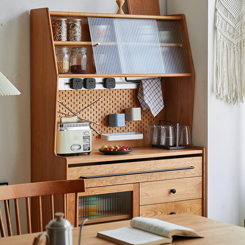 Gabinete de huertes de 69 "H Puerta de vidrio moderna Hutch para cocina
