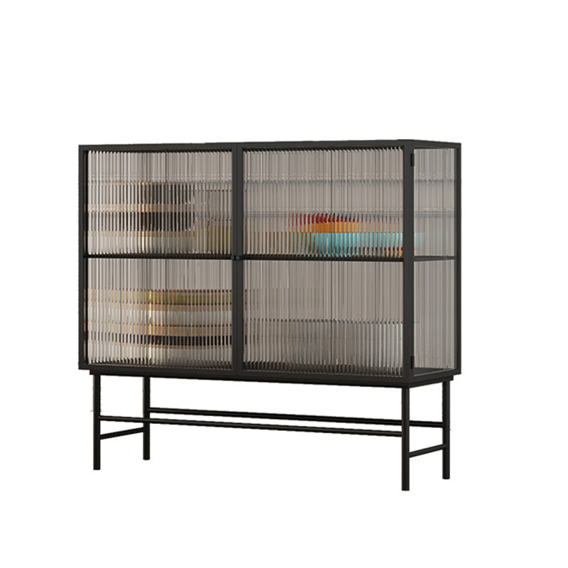 Mobile moderno in acciaio in acciaio da 13,5 "w mobile di stoccaggio nero standard per sala da pranzo