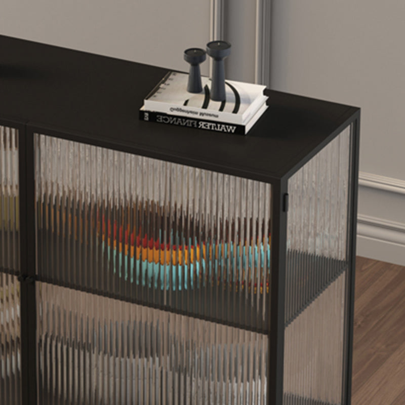 Mobile moderno in acciaio in acciaio da 13,5 "w mobile di stoccaggio nero standard per sala da pranzo