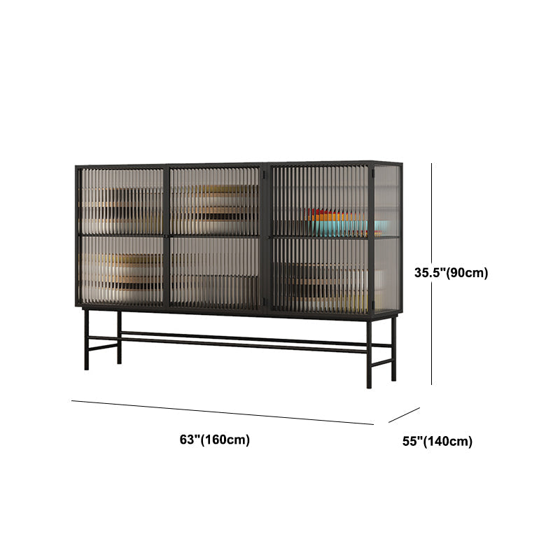 Gabinete de China de acero moderno 13.5 "W Gabinete de almacenamiento negro estándar para comedor