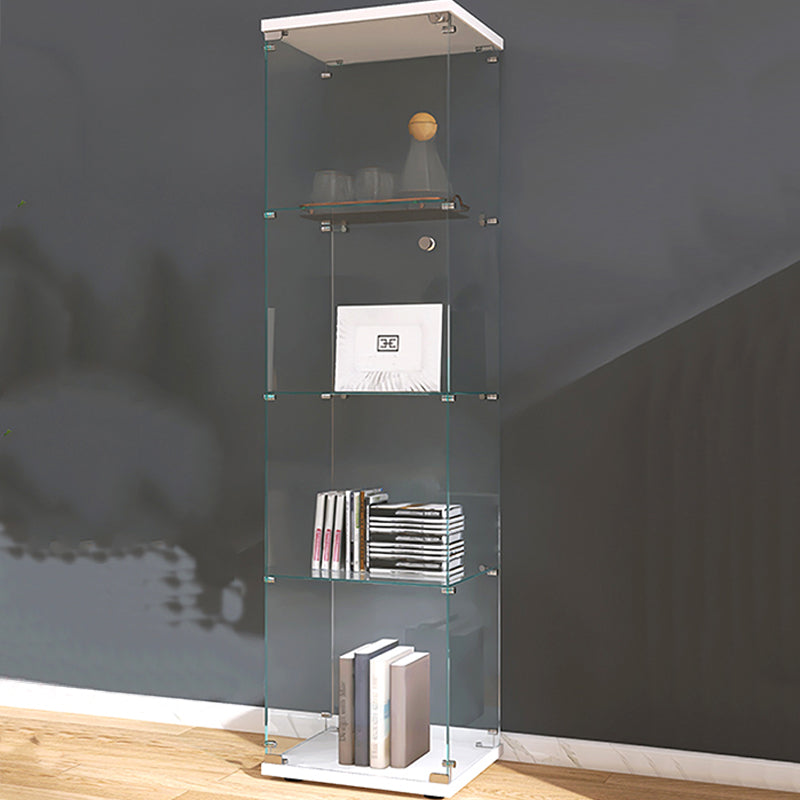 温かいガラスのキュリオキャビネットベッドルーム用のモダンディスプレイキャビネット、64 "h x 14.5" w