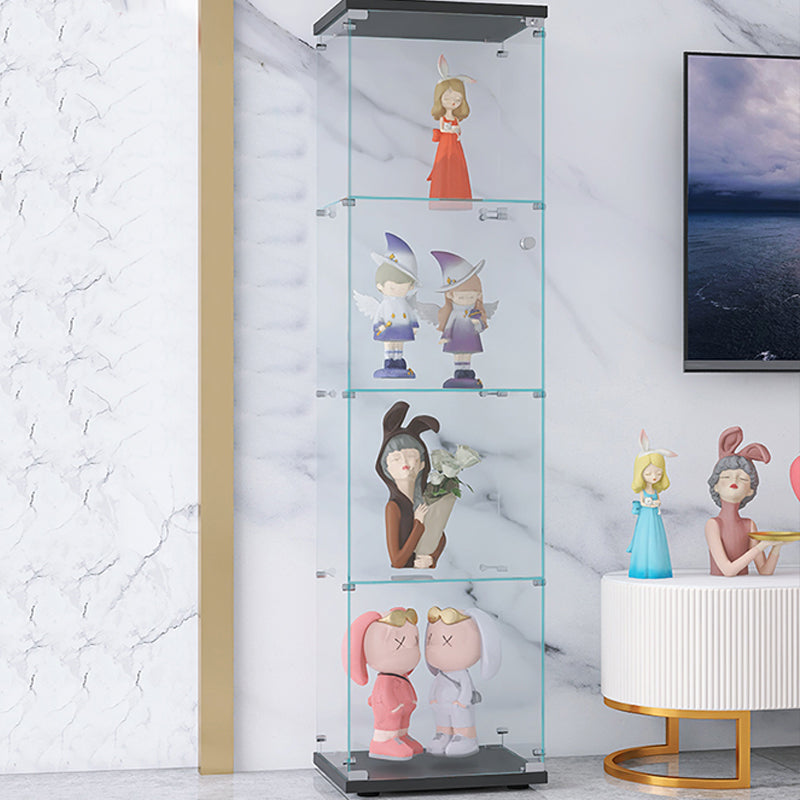 温かいガラスのキュリオキャビネットベッドルーム用のモダンディスプレイキャビネット、64 "h x 14.5" w