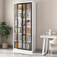 Modern Metal Storage Cabinet Glass Doors Display Cabinet with Lighting 35.4"L x 15"W x 78.7"H White-Black Clearhalo 'Display & China Cabinets' 'display_china_cabinets' 'furn' 'furn_display_china_cabinets' 'Furniture' 'Kitchen & Dining Furniture' 5885144
