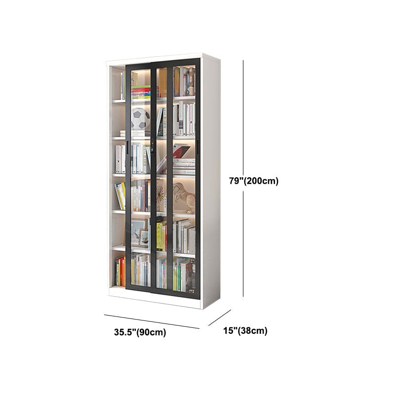Modern Metal Storage Cabinet Glass Doors Display Cabinet with Lighting Clearhalo 'Display & China Cabinets' 'display_china_cabinets' 'furn' 'furn_display_china_cabinets' 'Furniture' 'Kitchen & Dining Furniture' 5885156