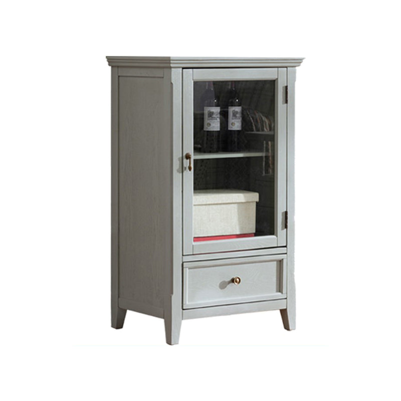 モダンオークストレージキャビネットガラスドアリビングルーム用の引き出し付きキャビネットを表示