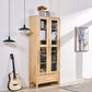 Oak mobile moderno mobile in vetro armadio display con cassetto per soggiorno