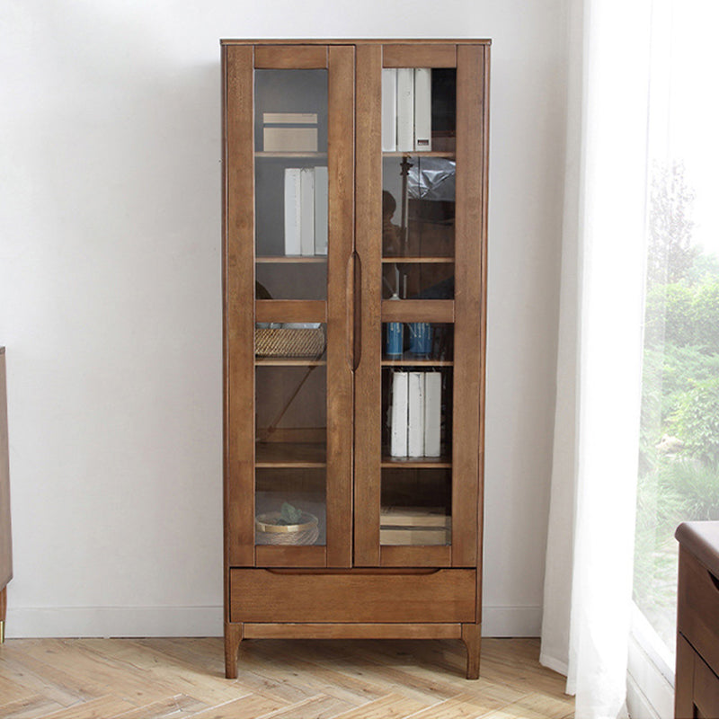 Oak mobile moderno mobile in vetro armadio display con cassetto per soggiorno