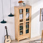 Oak mobile moderno mobile in vetro armadio display con cassetto per soggiorno
