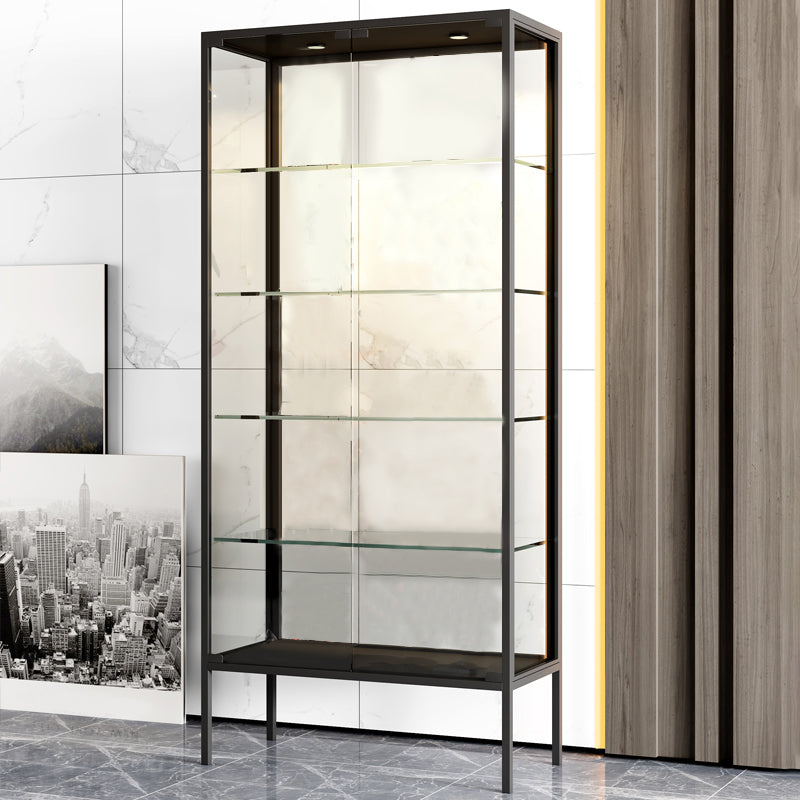 Modern Steel Curio Cabinet Standard 14" W Cabinet for Dining Room Clearhalo 'Display & China Cabinets' 'display_china_cabinets' 'furn' 'furn_display_china_cabinets' 'Furniture' 'Kitchen & Dining Furniture' 5885263