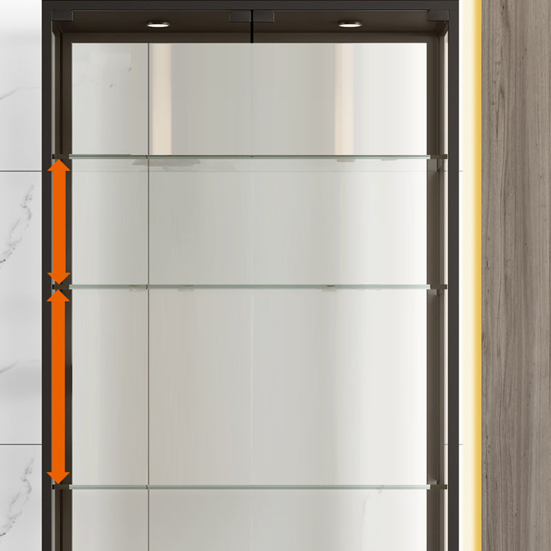 Modern Steel Curio Cabinet Standard 14" W Cabinet for Dining Room Clearhalo 'Display & China Cabinets' 'display_china_cabinets' 'furn' 'furn_display_china_cabinets' 'Furniture' 'Kitchen & Dining Furniture' 5885270