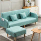 Linen Square Arm Sofa Slipcovered Convertible Sofa with Storage
