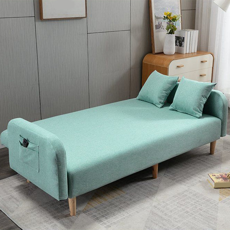 Linen Square Arm Sofa Slipcovered Convertible Sofa with Storage