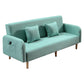 Linen Square Arm Sofa Slipcovered Convertible Sofa with Storage