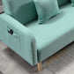 Linen Square Arm Sofa Slipcovered Convertible Sofa with Storage