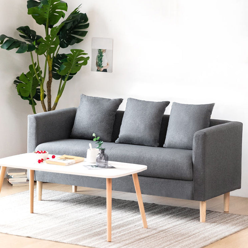 Linen Sofa Tuxedo Arm Tight Back 23.62" Wide Sofa for 3 people Clearhalo 'furn' 'furn_sofas' 'Furniture' 'Living Room Furniture' 'Sofa' 'sofas' 5889001