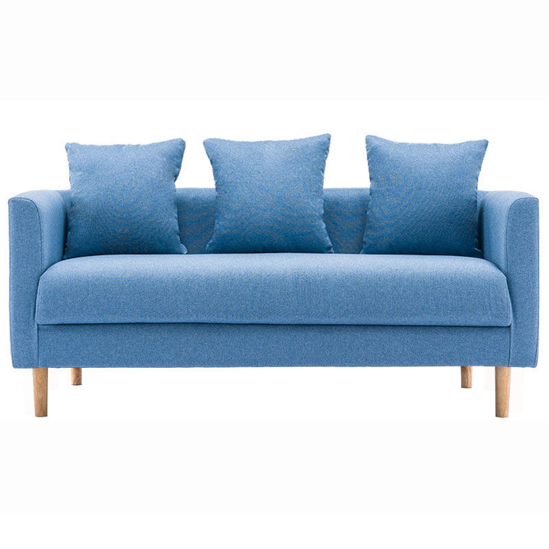 Linen Sofa Tuxedo Arm Tight Back 23.62" Wide Sofa for 3 people Blue Clearhalo 'furn' 'furn_sofas' 'Furniture' 'Living Room Furniture' 'Sofa' 'sofas' 5889002