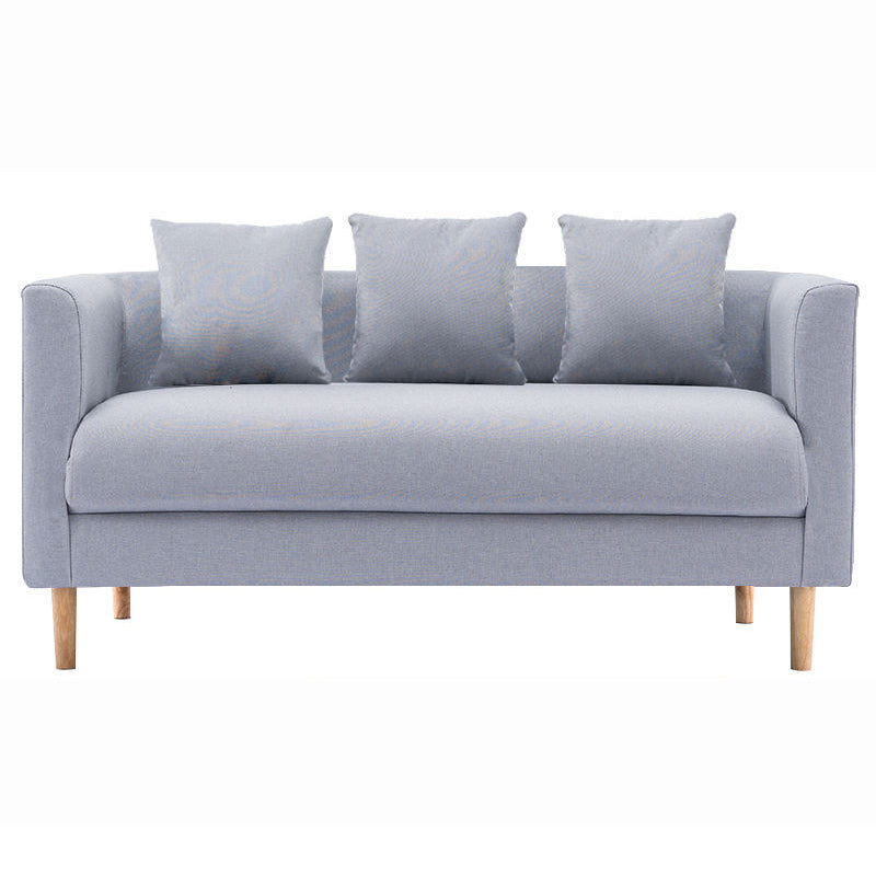 Linen Sofa Tuxedo Arm Tight Back 23.62" Wide Sofa for 3 people Light Gray Clearhalo 'furn' 'furn_sofas' 'Furniture' 'Living Room Furniture' 'Sofa' 'sofas' 5889007