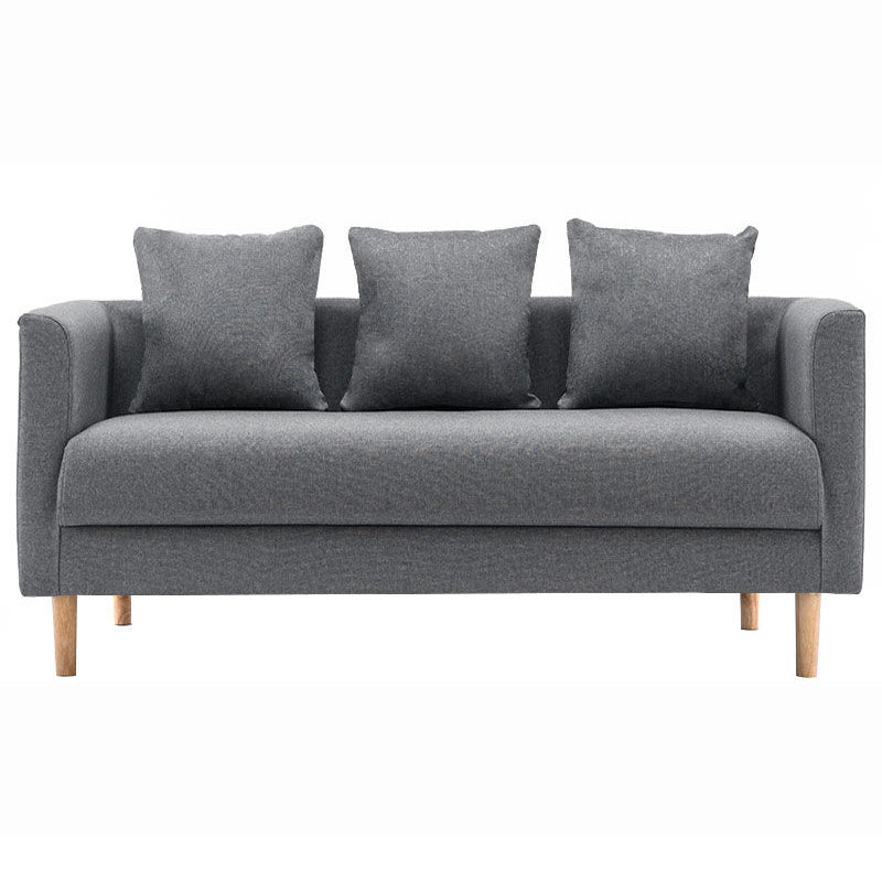 Linen Sofa Tuxedo Arm Tight Back 23.62" Wide Sofa for 3 people Dark Gray Clearhalo 'furn' 'furn_sofas' 'Furniture' 'Living Room Furniture' 'Sofa' 'sofas' 5889009