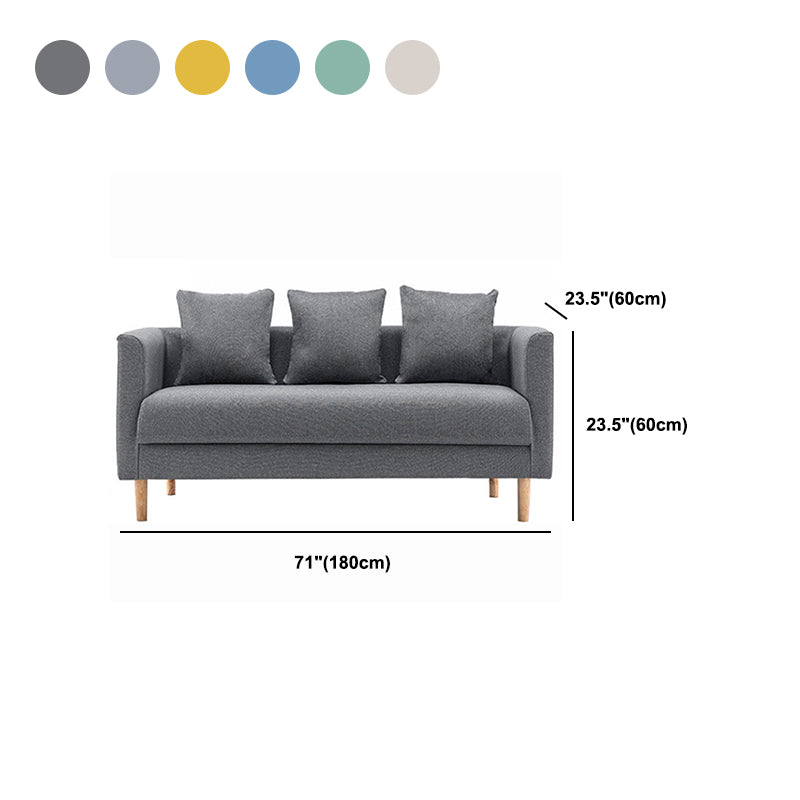 Linen Sofa Tuxedo Arm Tight Back 23.62" Wide Sofa for 3 people Clearhalo 'furn' 'furn_sofas' 'Furniture' 'Living Room Furniture' 'Sofa' 'sofas' 5889017